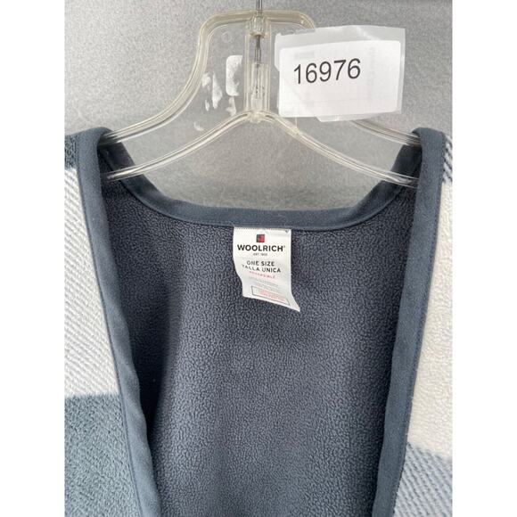 Woolrich Wrap Womens One Size Poncho‎ Gray Buffalo Plaid Reversible Scarf - Picture 10 of 10